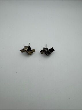 Knot Twist Stud Earrings in Dark Metallic Black